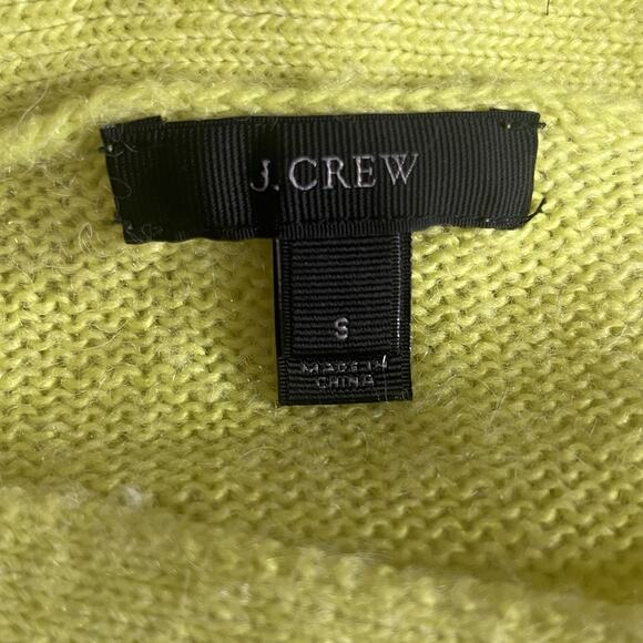 J. Crew Pullover Sweater Women’s Size S Wool Mohair Blend Buttons Chartreuse - Picture 8 of 8